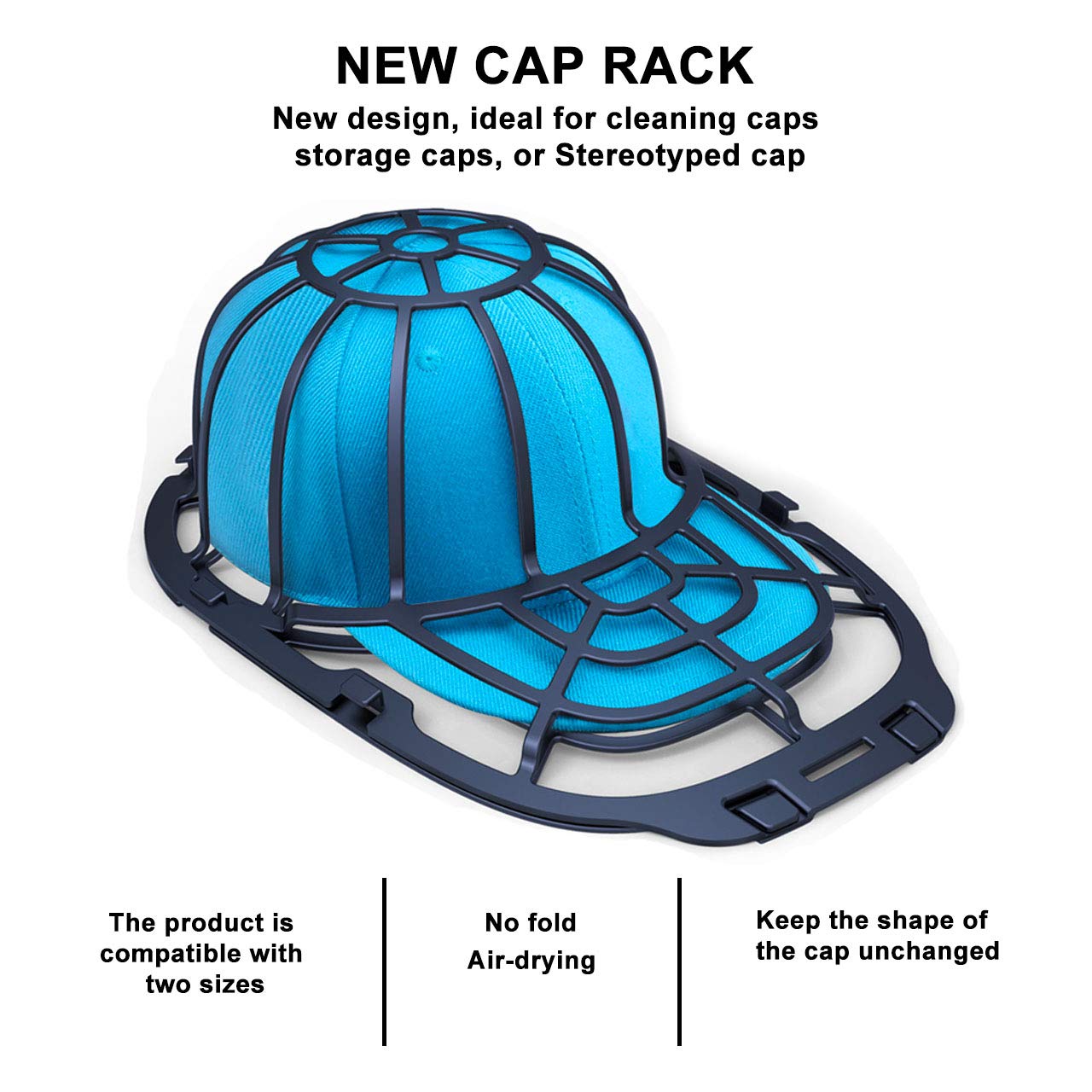 Baseball Caps Washer for Washing Machine or Dishwasher, Hat Washer Frame/Washing Cage, Hat Shapers/Cleaning Protector Racks, 2 Sizes Fit for Adult and Child's Cap