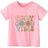 Toddler Baby Girls Clothes Summer Short Sleeve Funny Graphic Letters Print T-Shirt Top Cotton Tee