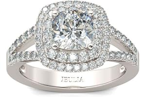 Cushion Cut Halo Ring for Women 925 Sterling Silver Wedding Engagement Anniversary Promise Ring Princess Cut Engagement Ring 