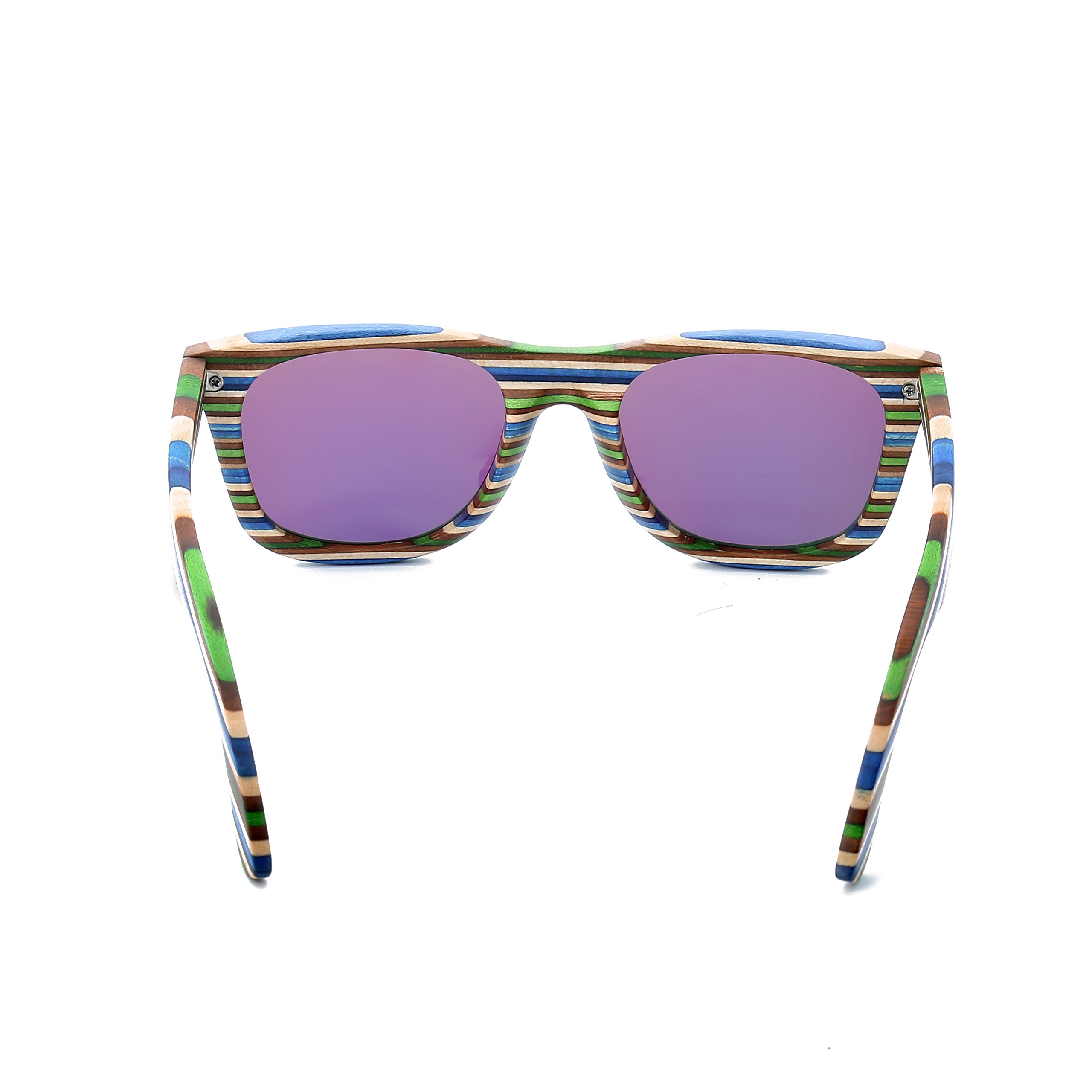 Arctic Penguin Vintage Wooden Polarized Sunglasses Men Wayfarer Eyewear (blue, green)