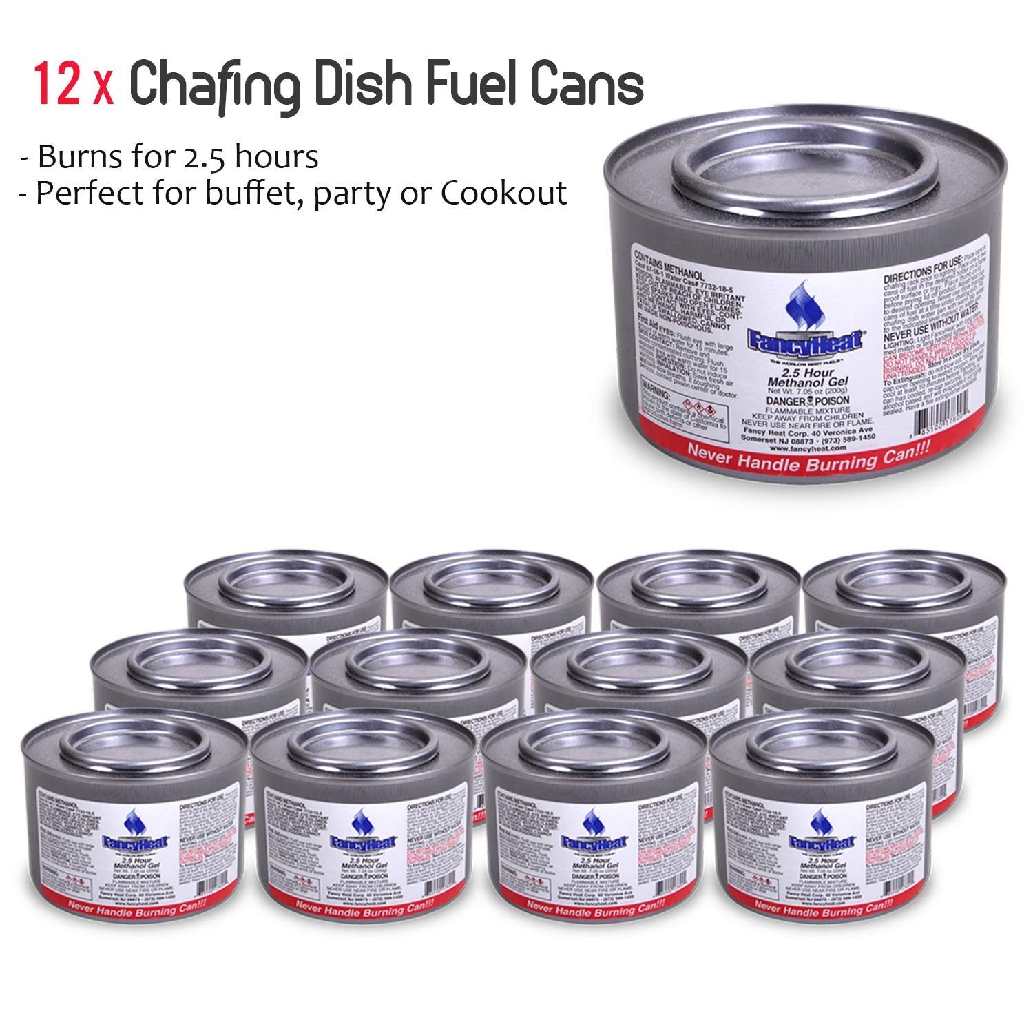 Buffet Serving Kit, 3 Sets W/Fuel Wire Racks, Water Pans, Half Size