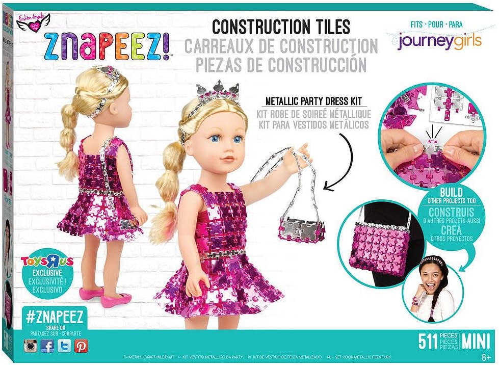 Fashion Angels Znapeez! Metallic Party Dress Kit and Bonus Squinkies Ornament