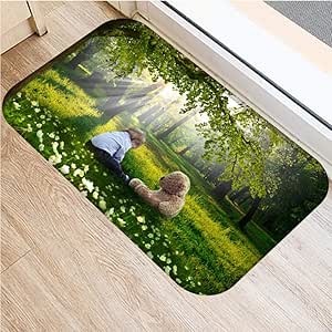 DLSM 40 * 60CM Planta Paisaje Alfombra Impresa Alfombra de Piso Franela