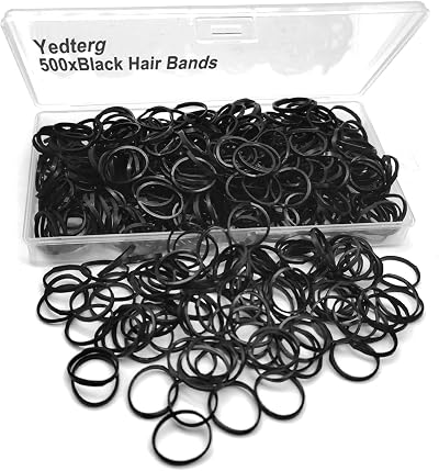 Yedtreg Black Elastic Hair Bands 500pcs Mini Rubber Ties for Women Kids Braids