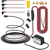 NUNET Type C Dash Cam Hardwire Kit, MicroUSB &amp; Mini USB 15ft Power Cable with Low Voltage Protection, 11.9V Cut-Off, 4 Fuse Types (Mini/LP/ATO/Micro2), Universal Hard Wire Kit for Cars &amp; Trucks