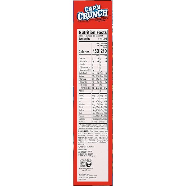 CAP’N CRUNCH CEREAL, ORIGINAL, 22.1OZ BOX