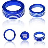 BORUIEN for Ford Maverick 2025 2026 Accessories Interior Decor Gear Shift 4WD Engine Start Stop Headlight Volume Radio Control Switch Center Consoles Knob Cover 5Pcs Aluminum Alloy (Blue, 2025-Up)