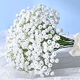 Elyum 25 Pcs Babys Breath Artificial Flowers, 12.5 Inch Baby Breath Flowers Artificial Bulk for Vase, Real Touch Fake Babys Breath Gypsophila for Wedding Bouquet Floral Arrangement Home Decor
