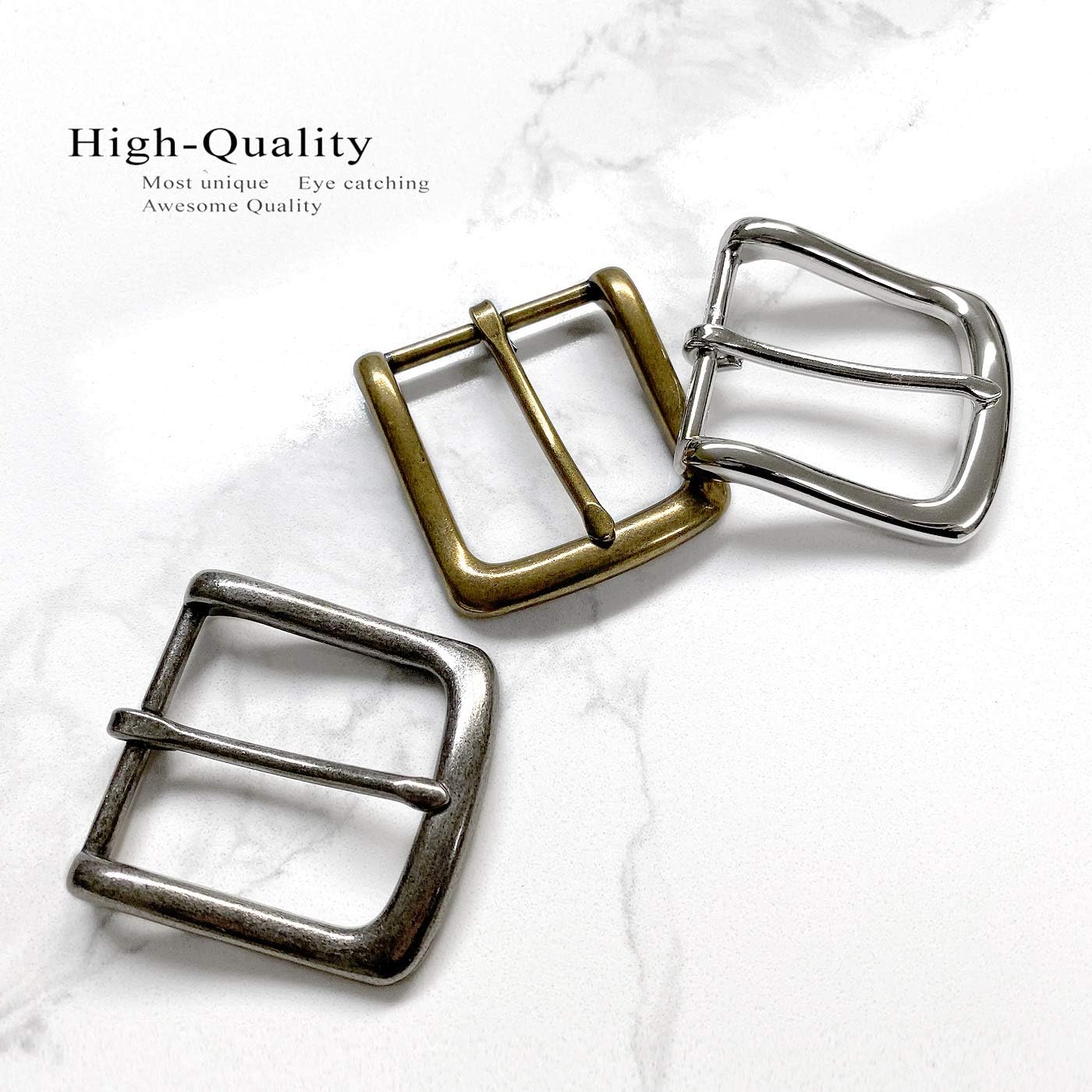 Simple Metal Buckle Single Prong Square Belt Buckle Width 1 1/2" (38 Mm) (Ant. Silver): Clothing