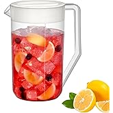 Amazing Abby - Kitchen Party - 2-Quart Plastic Pitcher (1-Pack), Unbreakable Water Pitcher with Lid, BPA-Free, Heat-Resistant, Dishwasher-Safe, Great for Both Iced and Hot Drinks, Indoors and Outdoors