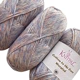 Cotton to The Core Worsted Cotton Yarn, 3-Pack (654Yds/300G), Steel Blue | Worsted Weight Cotton Yarn for Crocheting with Free Patterns, Beginners Friendly - #4 Medium Worsted Weight Yarn for Knitting