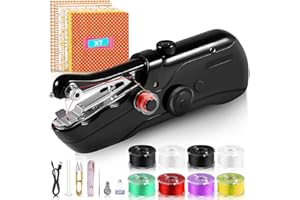 BREADPEAL Handheld Sewing Machine Kit Battery Operated Stitching Machine with USB Cable Fast Stitch Portable Sewing Machine for Beginners Mini Electric Sewing Machine DIY Home Travel, Black Sewing Machine