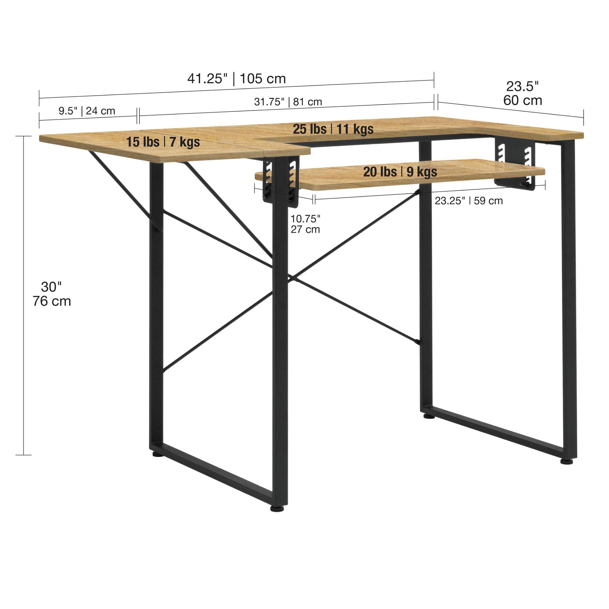 Sew Ready Dart Wood/Metal Multipurpose Machine Table Workstation Desk with Folding Top for Crafts, Sewing, Computers, Laptops, Games, Graphite/Ashwood, 41W