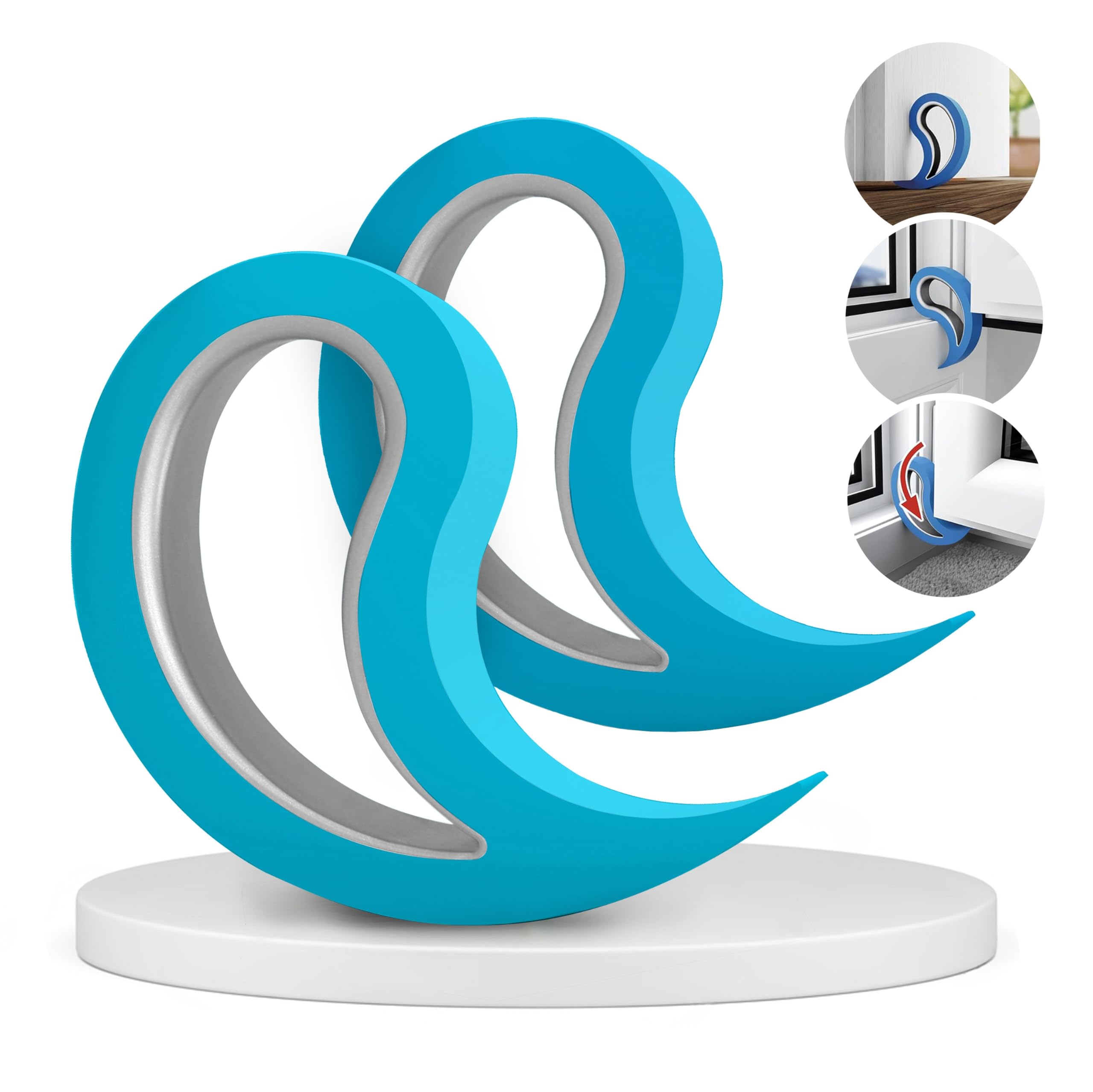 Stoppy, Stoppy, doorstopper, windowstopper, Stopper, Set of 2 (Available in 14 Variations) (Light-Blue)