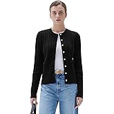 SUUKSESS Women Cable Knit Cashmere Blend Sweaters Crew Neck Button Up Chunky Cardigan Long Sleeve Fall Outfits