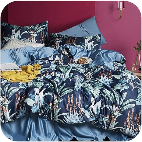 Amazon ラグジュアリーサテンシルクベッドリネンチャイナシルク寝具セット クイーンキングサイズ 花柄ハニービー星布団カバー ベッドクロス サマー ベッドシーツ Flat Bed Sheet14 クリア 寝具カバーセット オンライン通販