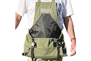 ROCKLIN INDUSTRY Rocklin Green Garden Apron – Heavy Duty Canvas Garden Apron For Women & Men | Waterproof Lining With Deep Harvest Pouch | Adjustable Straps For Comfortable Fit