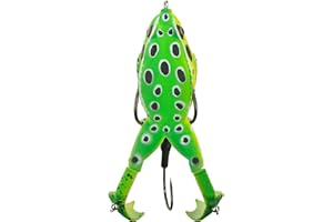 LUNKERHUNT - Frog Bait for Bass Fishing | Soft Hollow Body Weedless Frog for Bass Fishing and Trout | Weedless Realistic Bait Frog Lure, Freshwater with Sharp Hooks Lures and Double Propellers Feet