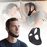 Chin Strap for Sleeping Comfortable Stop Snoring Solution, Anti Snoring Chin Strap with 4-Side Adjustment,Anti Snoring Devices Breathable and Durable,Snore Stopper for CPAP Users,M,Black
