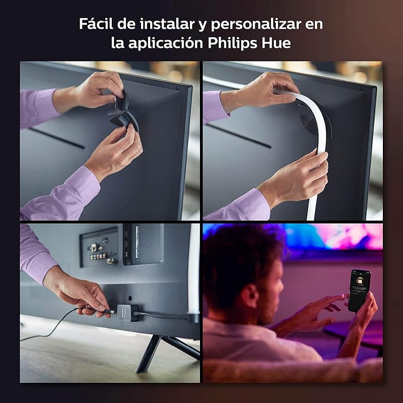 Play Gradient - Tira led inteligente, Luz blanca y luces de colores, tira de luces inteligentes de 65 Pulgadas, sincroniza con contenido de pantalla, Compatible con Alexa y Google Home