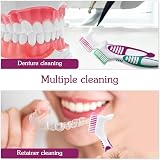 Ceonam Denture Brush 2 Pcs with White Carry Case Multi-Tier Bristles view 4