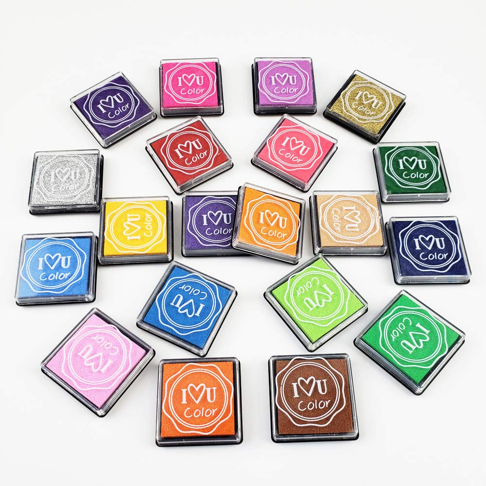 Finger Ink Pads for Kids, 20 Colors Ink Stamp Pads, Washable Craft Stamp Pad DIY Color for Rubber Stamps, Paper, Scrapbooking, Wood Fabric, Best DIY Gift for Kids