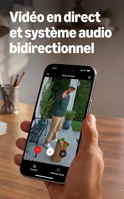 Sonnette vidéo filaire (Video Doorbell Wired) (nouvelle génération), Sonnette vidéo, Retinal 2K, zoom amélioré jusqu’à 6x, Essai gratuit de 30 jours à l’abonnement Ring