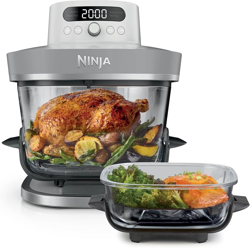 CRISPi PRO XL Glas-Heißluftfritteuse (Air-Fryer), Weiß AS090EUWH