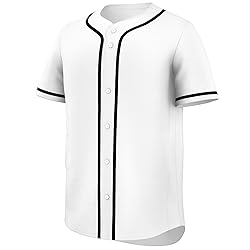 KXK Blank Baseball Jersey for Men Casual Button