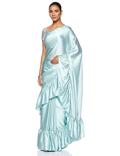 Womanista Satin with Blouse Piece Saree