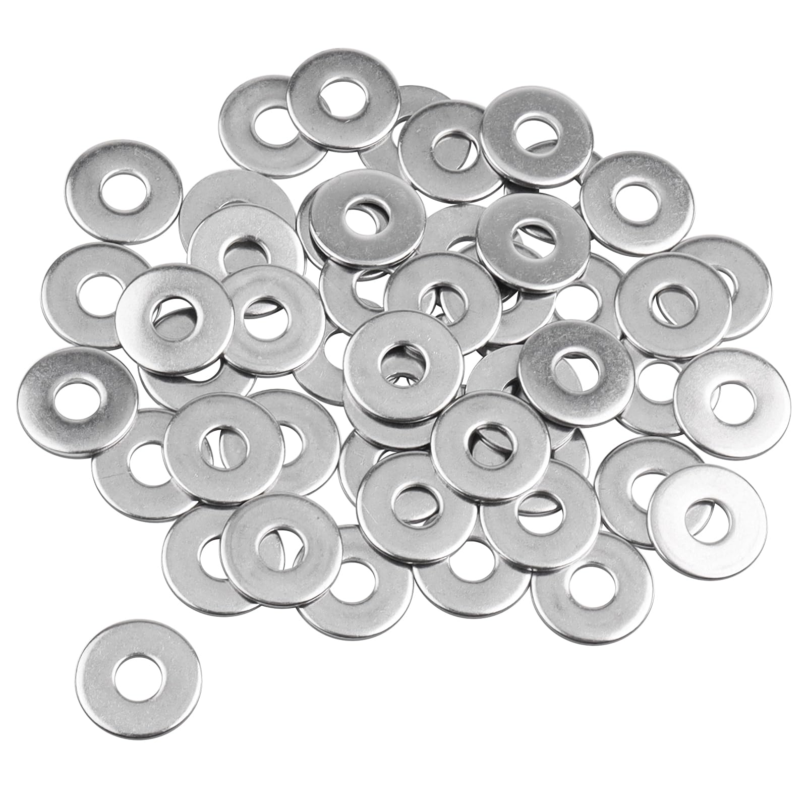 Caianwin M6 Washers 100Pcs, M6 x 18mm Penny Washers Stainless Steel Flat Washer for m6 Bolts Screws & Nuts