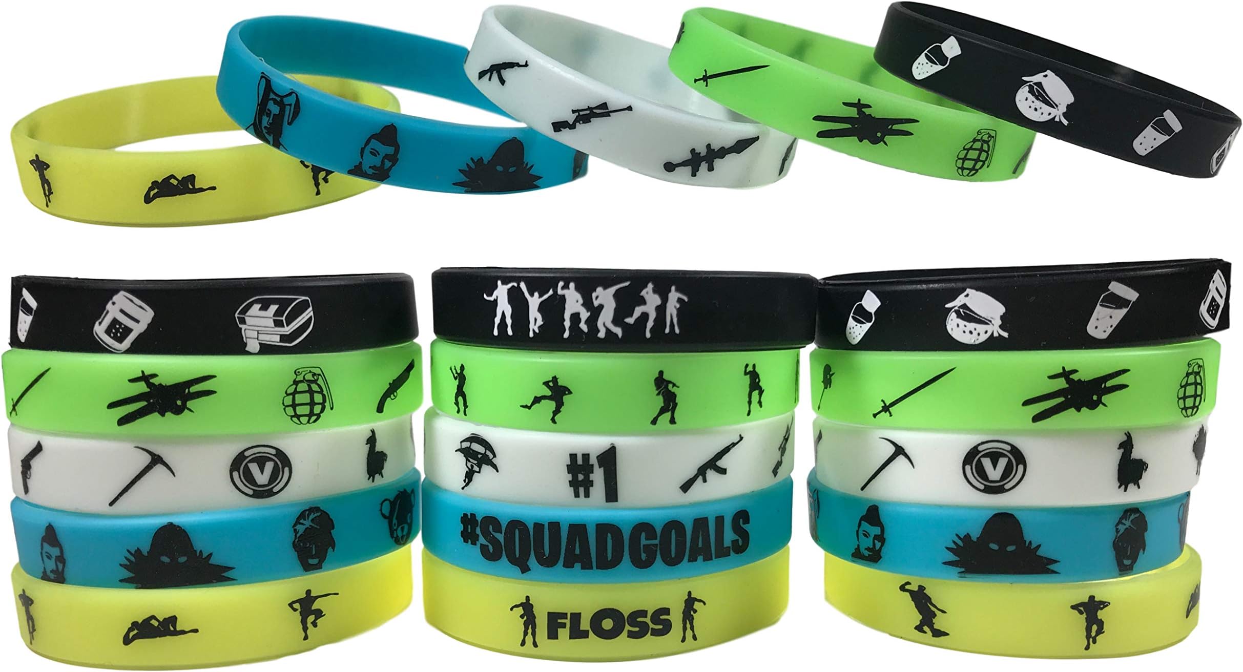 25pcs Gaming Bracelets Birthday Party Favors Glow in the Dark – Video Game Party Supplies Kids Gamer Loot