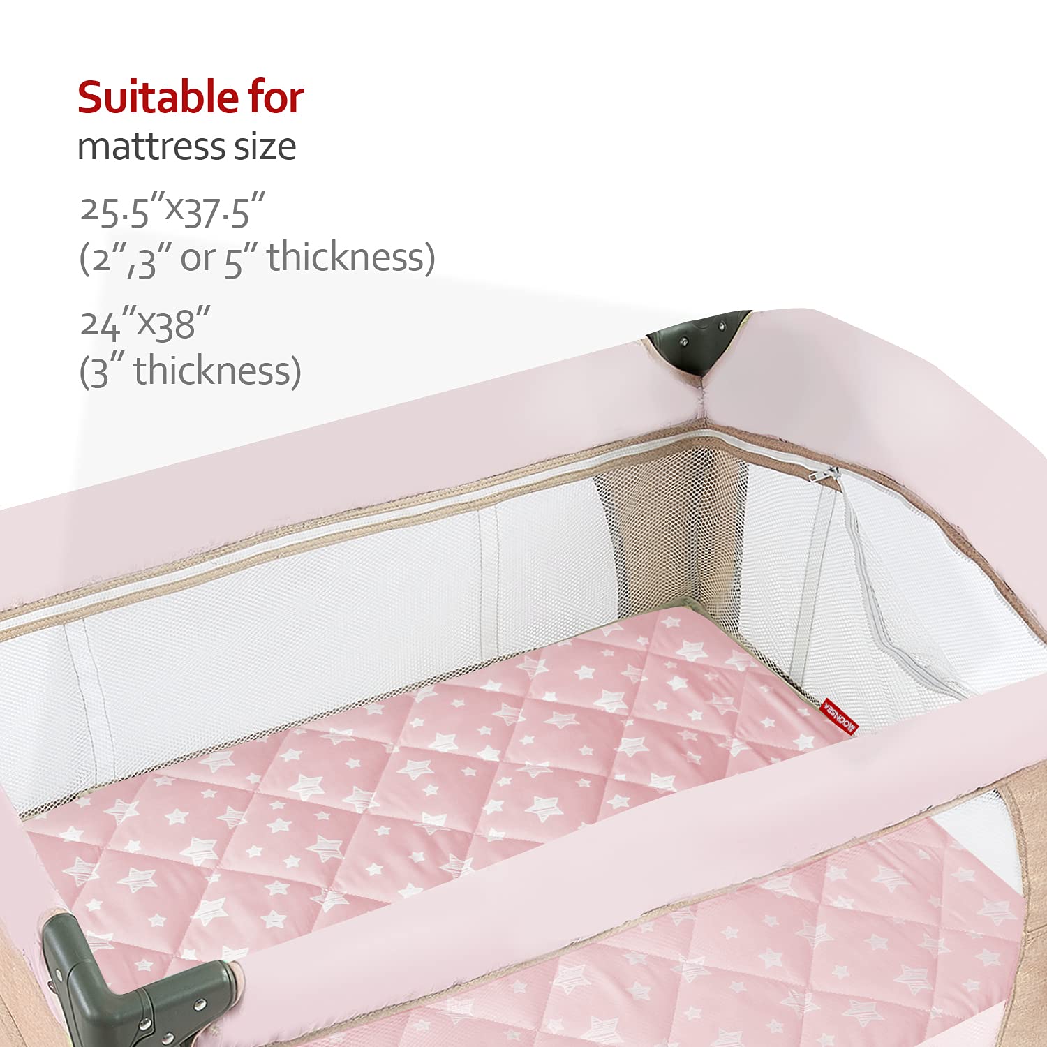 Pack and Play Sheets Fitted, Breathable Thick Playard Lovely Print Cover 39