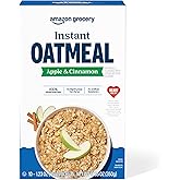 Amazon Grocery, Apple &amp; Cinnamon Instant Oatmeal, 1.23 Oz, 10 Ct