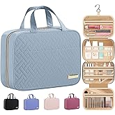 HOTOR Travel Toiletry Bag - Hanging Toiletry Bag for Women & Men, Makeup Bag/Big Comparment, Waterproof for Travel Accessories, Travel Essentials, Medium, Light Blue