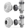 SUMMERBUDDY Above Ground Pool Parts, Replacement Pool Pump Part for Intex/Bestway/Coleman with Plunger Valve, 1.5" Outlet Strainer & Inlet Nozzle, Pool Hose Adapter for Intex Sand Pump (Grey)