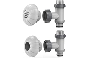 SUMMERBUDDY Above Ground Pool Parts, Replacement Pool Pump Part for Intex/Bestway/Coleman with Plunger Valve, 1.5" Outlet Strainer & Inlet Nozzle, Pool Hose Adapter for Intex Sand Pump (Grey)