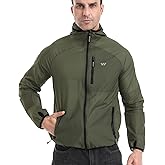 Wulibike Mens Windbreaker Jackets Lightweight men's cycling jacket with Hood Unisex Packable Golf Running Wind Breaker Jacket