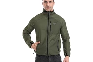 Wulibike Mens Windbreaker Jackets Lightweight men's cycling jacket with Hood Unisex Packable Golf Running Wind Breaker Jacket