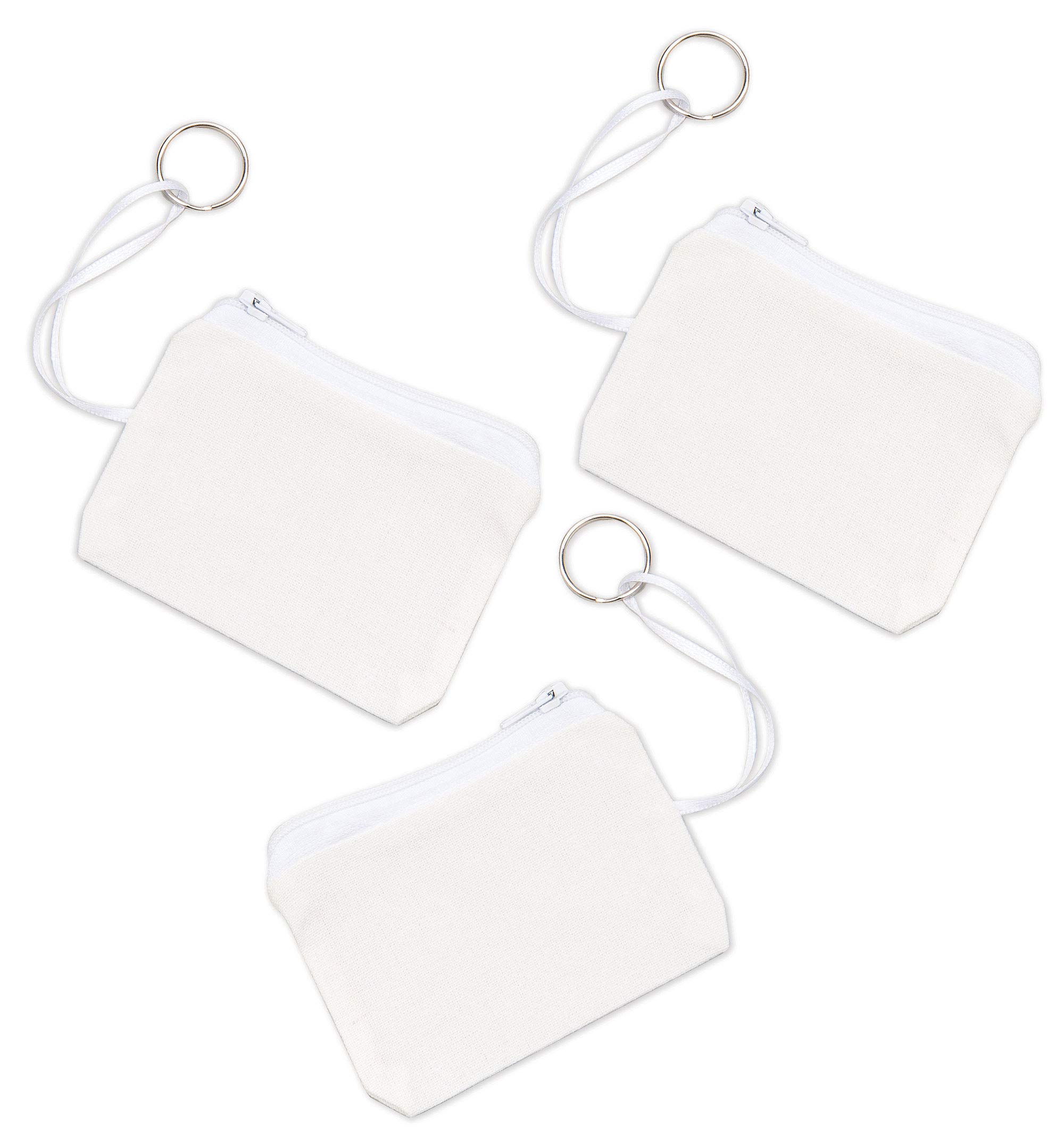 Baker Ross Fabric Purse Keyrings, Pack of 6 - Calico, Ideal for Kids Arts and Craft Projects, Gifts, Keepsakes and More