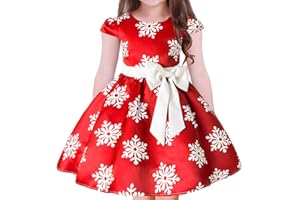 IBTOM CASTLE Baby Girls Princess Dress Christmas Pageant Party Wedding Tutu Short Graduation Striped Snowflake Dance Gown