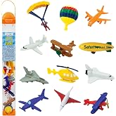 Safari Ltd. in the Sky Toob - 12 Mini Vehicle Figurines Toy Set for Kids | 12 Mini Figurines, 1.25 to 3.75 Inches Tall, Ages 3+, Safety Tested, BPA Free PVC, Aviation Play, Classroom Study