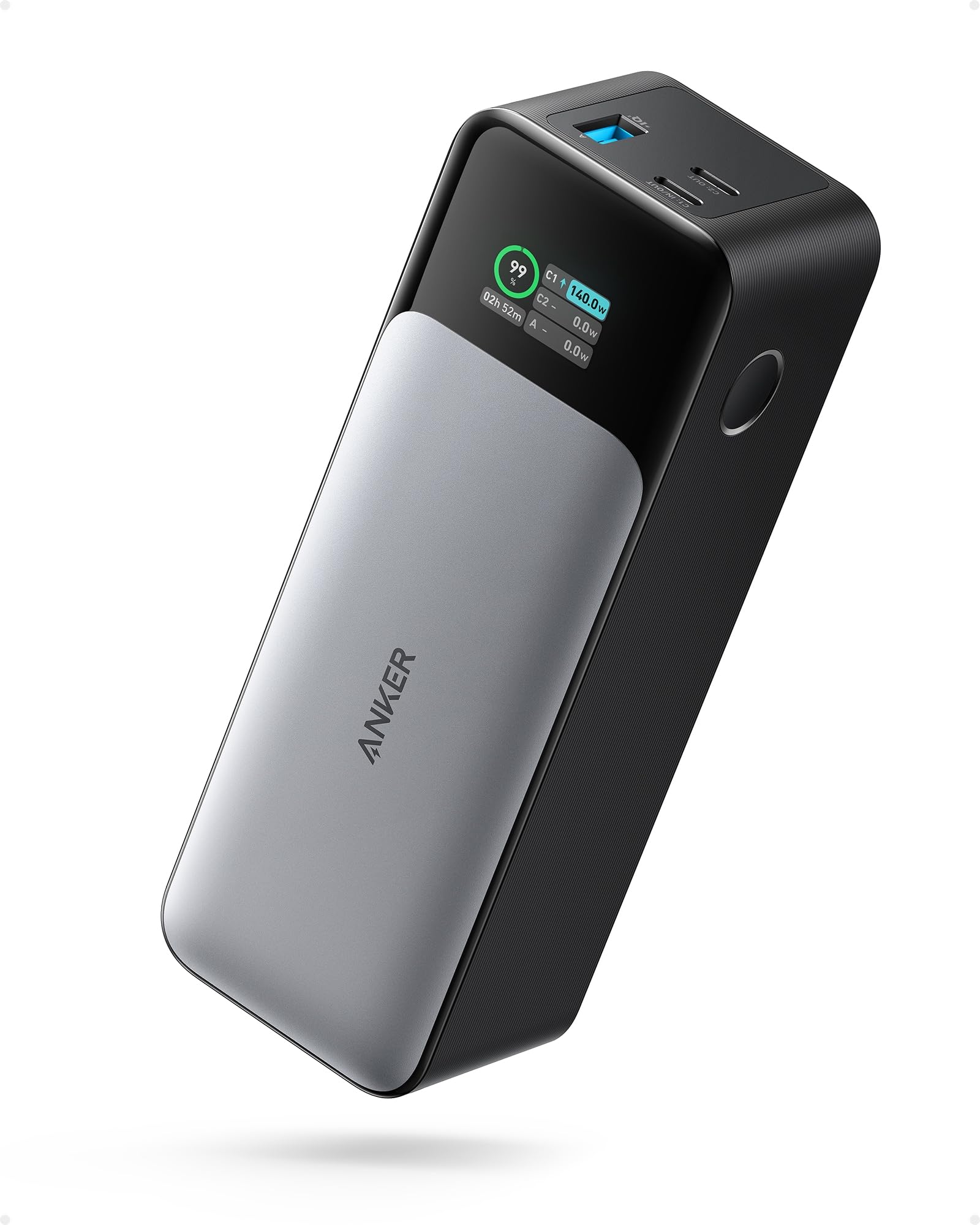 Anker 737 Power Bank, cargador portátil para computadora portátil de 24,000 mAh de 3 puertos con carga rápida de 140 W, pantalla inteligente, para trabajo al aire libre, compatible con iPhone 16/15/14 Series, Vision Pro, Samsung, MacBook y más