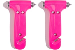 SUPER-CUTE PEPPER SPRAY Super-Cute Safety Hammer - Emergency Automotive Escape Hammer Tool, Seat Belt Cutter & Car Window Break Tool - Pink, 2 Count