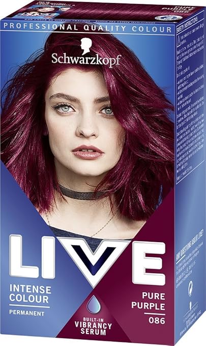 Schwarzkopf Live Intense Colour Pure Purple 086 Pack of 3 Schwarzkopf