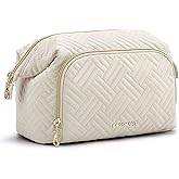 BAGSMART Travel Makeup Bag, Cosmetic Bag Make Up Organizer Case,Large Wide-open Pouch for Women Purse for Toiletries Accessories Brushes