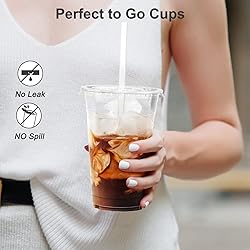 Dealusy 100 Pack - 24 oz Clear Plastic Cups with