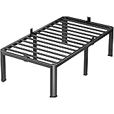 VIPSHOW 18 Inch Twin Heavy Duty 3500 lbs Bed Frame with Round-Corner Legs & Anti-Squeak Design – Quick Assembly Metal Platform, No Box Spring Needed