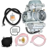 labwork Carburetor Carb Replacement for Suzuki LTF300F 4x4 1999 | Replacement for King Quad 300 LTF4WDX 1994-1998 Replacement for 13200-19B92 Silvery