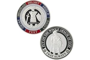 Glamtune Armor of God Challenge Coins Prayer Commemorative Collector Coins (Ephesians 6:11-18)